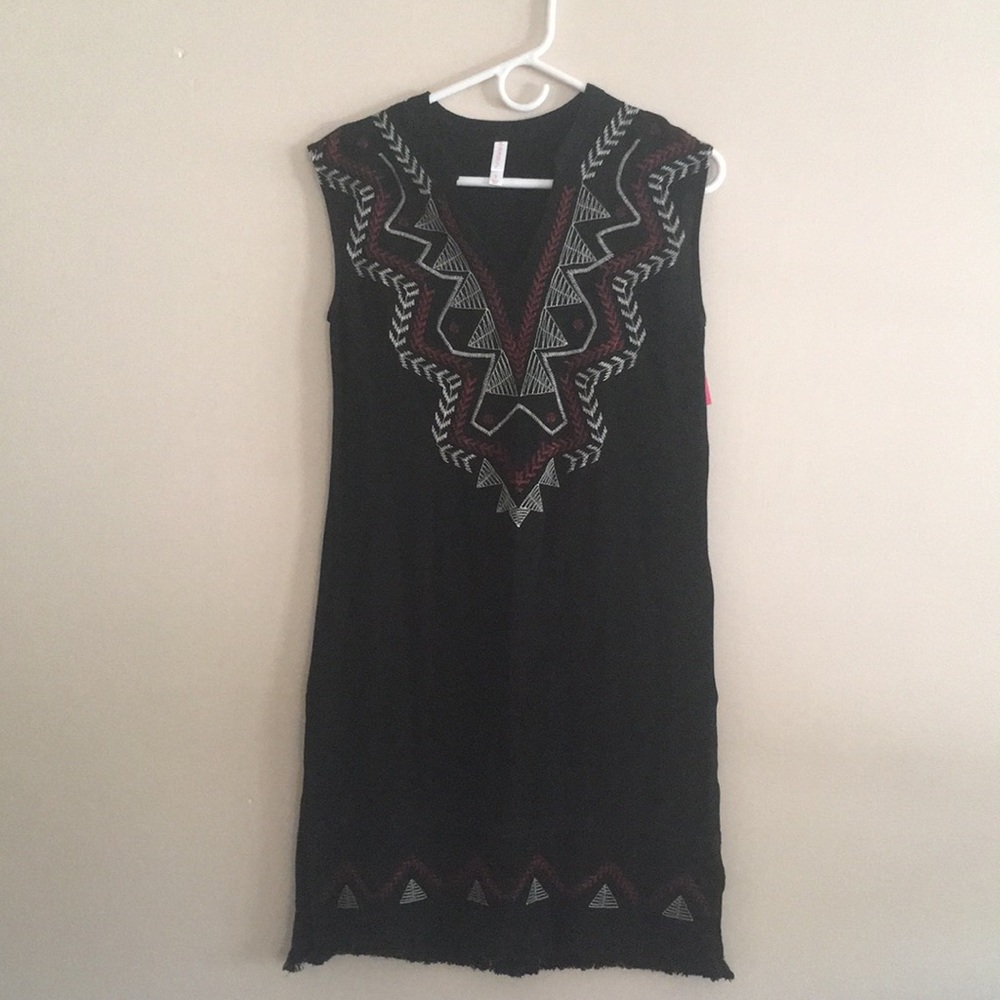 Black embroidered dress